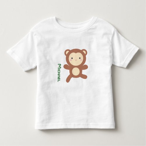 Cute Kawaii Cartoon Monkey Toddler T_shirt