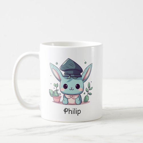 Cute Kawaii Cartoon Personalized Graduation Coffee Mug