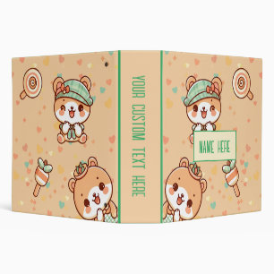 cute kawaii cartoons 3 ring binder