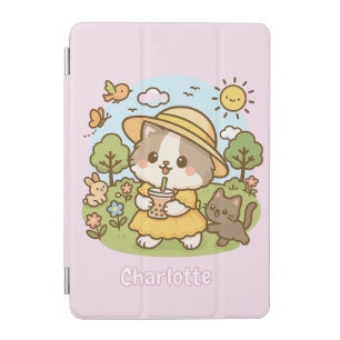 Cute Kawaii Cat Bubble Tea Kids Girls Childrens iPad Mini Cover