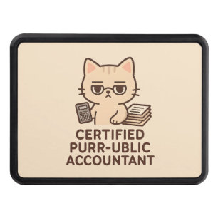 Cute Kawaii Cat Certified Public Accountant Funny Hitch Cover