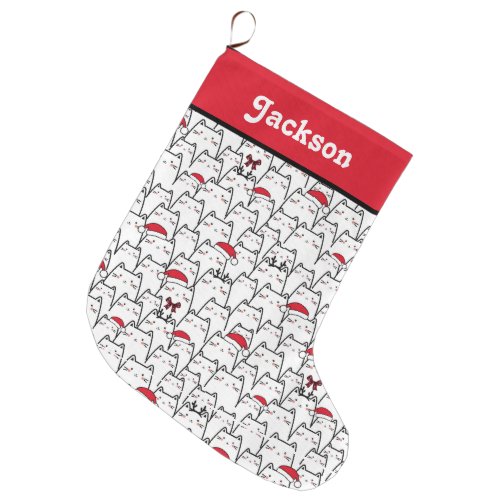 Cute Kawaii Cat Christmas Stocking