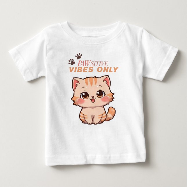 Cute Kawaii Cat Design_Baby Shirts (Front)