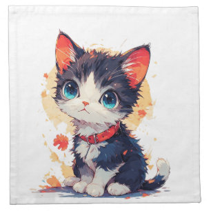Cute Kawaii Cat for Cat Lovers Cloth Napkin