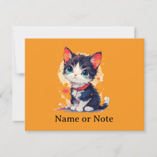 Cute Kawaii Cat for Cat Lovers,Invitation Invitation