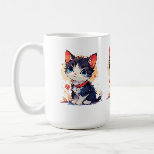 Cute Kawaii Cat for Cat Lovers Mug (Left)