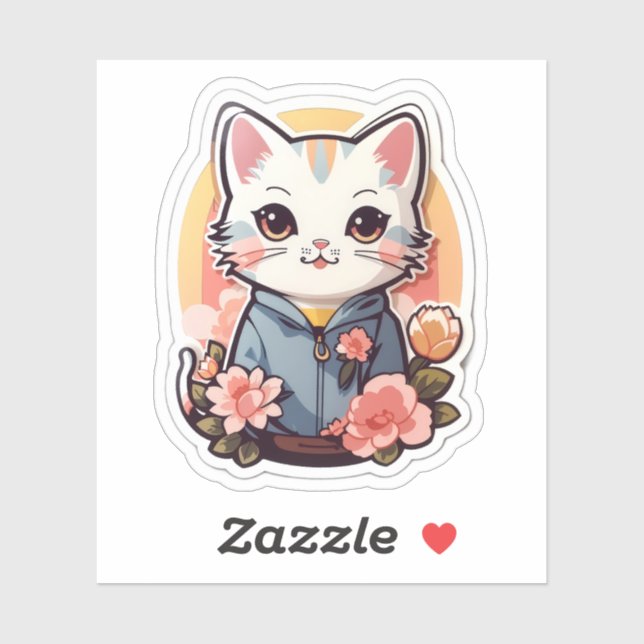 Cute Kawaii Cat Graphic Sticker (Sheet)