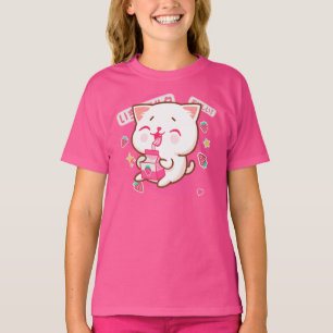 Cute Kawaii Cat Japanese Strawberry Milk T-Shirt