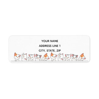 Cute Kawaii Cat Kittens Label