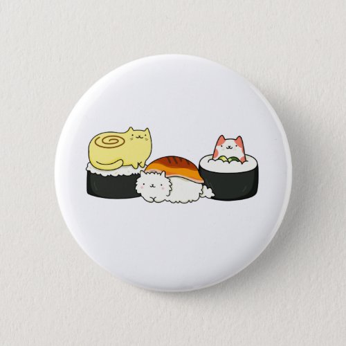 Cute Kawaii Cat_lifornia Sushi Roll Button