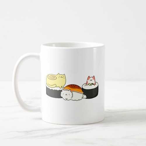 Cute Kawaii Cat_lifornia Sushi Roll Coffee Mug
