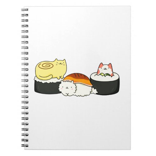 Cute Kawaii Cat_lifornia Sushi Roll Notebook