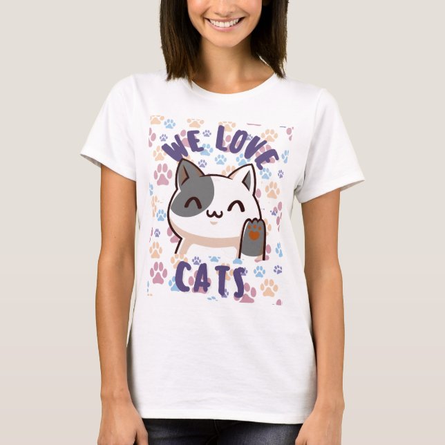 Cute Kawaii CAT Lovers  T-Shirt (Front)