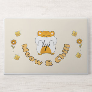 Cute Kawaii Cat Meow & Chill Aesthetic HP Laptop Skin
