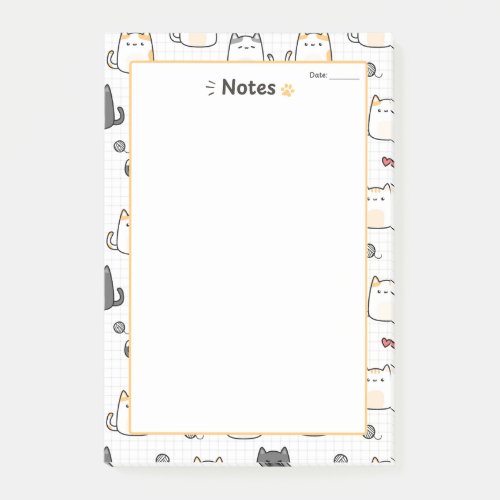 Cute Kawaii Cat Notes Notepad