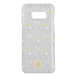 Cute Kawaii Cat Pattern Grey Yellow Monogram Uncommon Samsung Galaxy S8+ Case