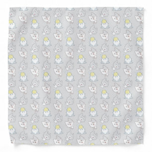 Cute Kawaii Cat Pattern Grey Yellow Pattern Bandana