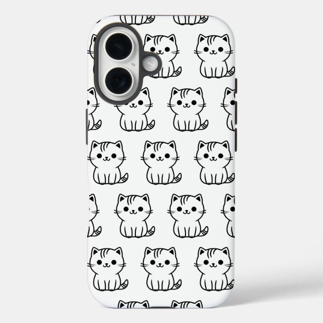 Cute Kawaii Cat Pattern iPhone Case (Back)