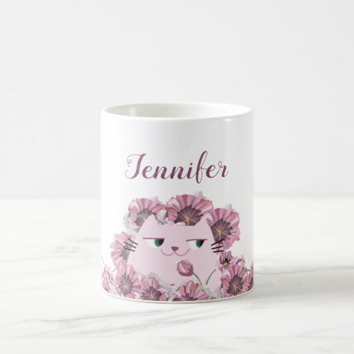 Cute Kawaii Cat Personalized Magic Mug
