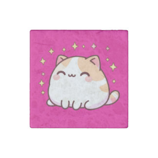 Cute kawaii cat stone magnet