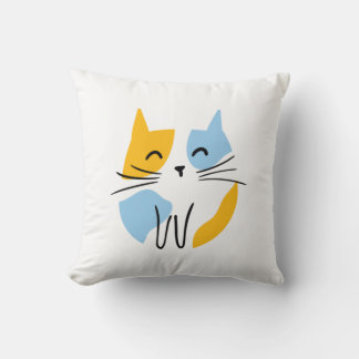 Cute Kawaii Cat Throw Pillow