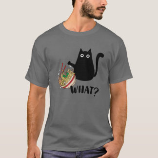 Cute Kawaii Cat "What?" Ramen Japanese Food Men, W T-Shirt