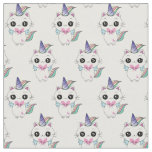 Cute Kawaii Caticorn Unicorn Pattern Fabric