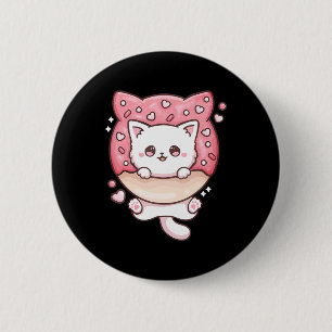 Cute Kawaii Cats Donut Anime Lover Otaku Fun Cats Button