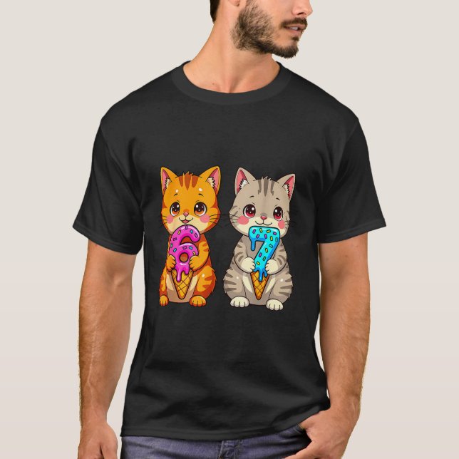 Cute Kawaii Cats Neko 67 Drip Meme Funny Six Seven T-Shirt (Front)