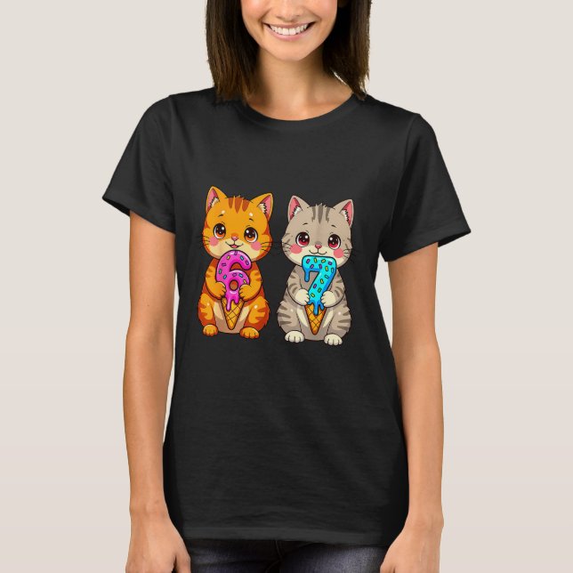 Cute Kawaii Cats Neko 67 Drip Meme Funny Six Seven T-Shirt (Front)