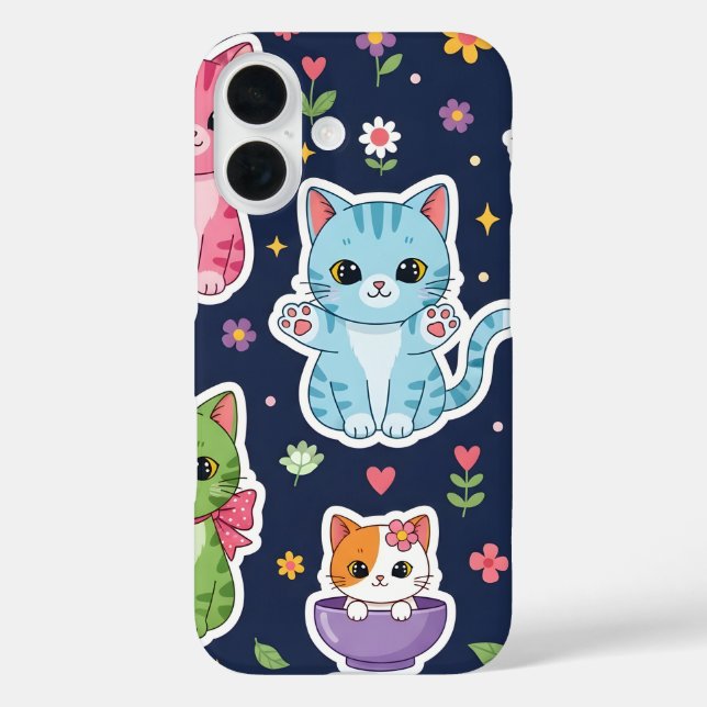 Cute Kawaii Cats Neko Funny Kitten Cat Lover Gift  Case-Mate iPhone Case (Back)