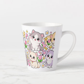 Cute Kawaii Cats – Pastel Colors, Playful & Adorab Latte Mug