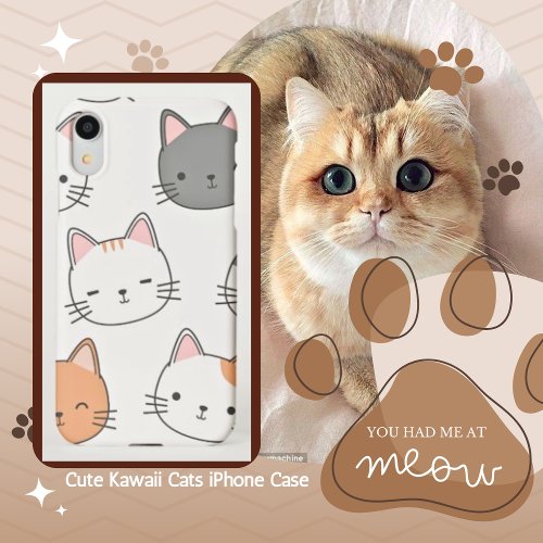 Cute Kawaii Cats Pattern X11121314 iPhone Case