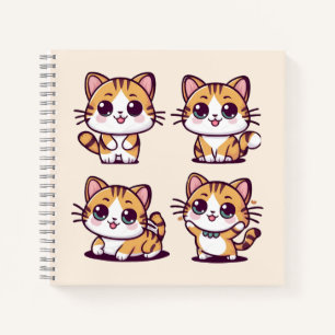 Cute Kawaii Cats posing Notebook