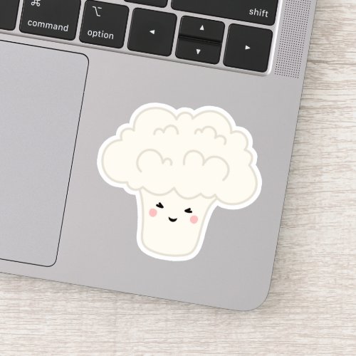 Cute kawaii cauliflower cartoon character sticker