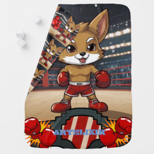 Cute Kawaii Cayote Boxer Baby Blanket