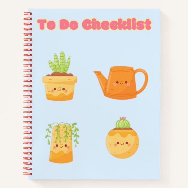 Cute Kawaii Checklist 💗✨💛🍓 Notebook (Front)