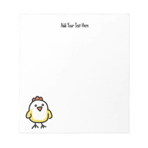Cute Kawaii Chicken Chick Notepad