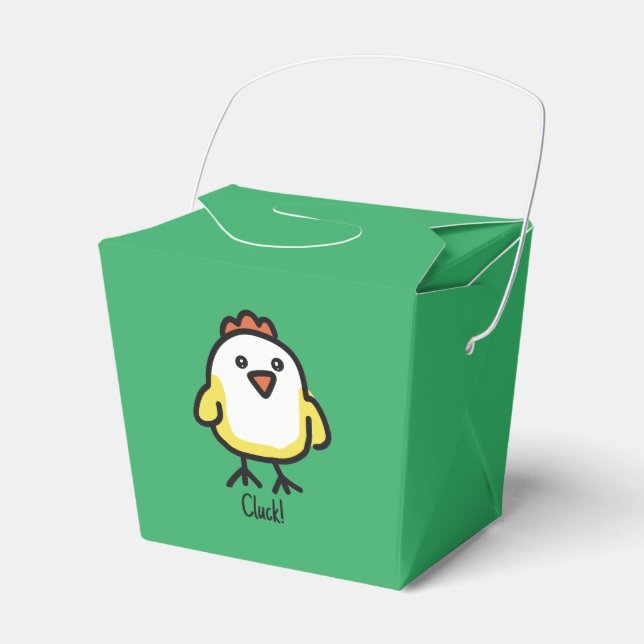 Cute Kawaii Chicken Personalized Favor Box (Front Side)