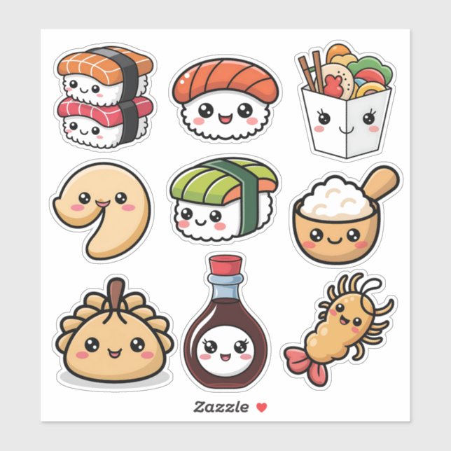 Cute Kawaii Chinese Food Sticker (Sheet)