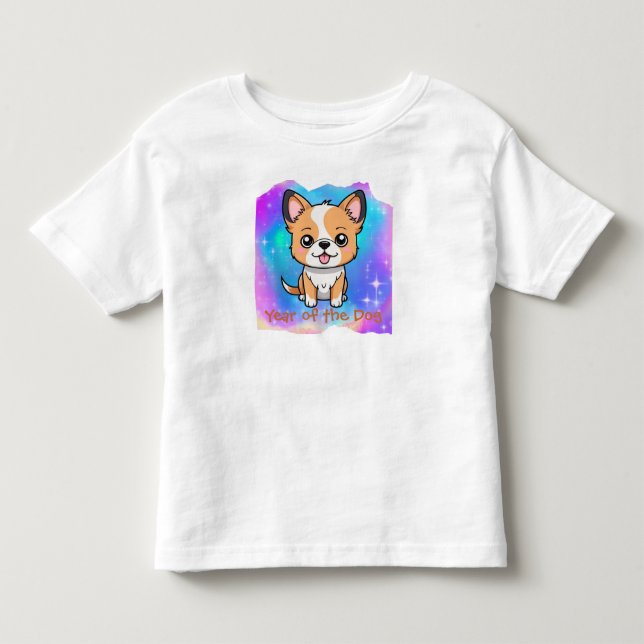 Cute Kawaii Chinese Zodiac Year of the Dog | Toddler T-shirt (Front)