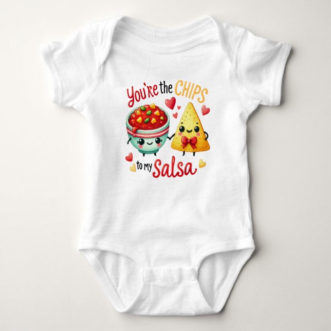 Cute Kawaii Chips and Salsa Baby Bodysuit (Front)