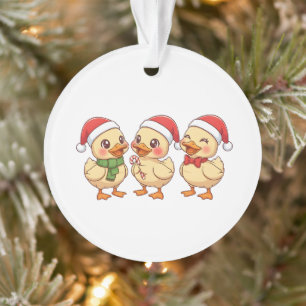 Cute Kawaii Christmas Ducks   Festive Holiday  Ornament