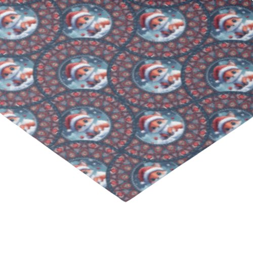 Cute Kawaii Christmas Fox Dot Mandala Deco Fans Tissue Paper