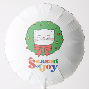 Cute Kawaii Christmas Kitty Cat Season of Joy Balloon