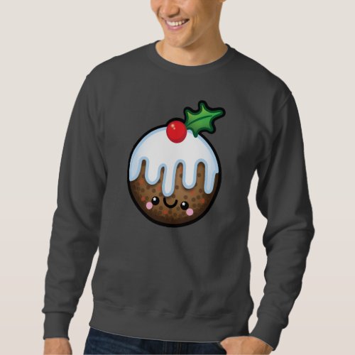 Cute Kawaii Christmas Pudding Mens Jumper Sweatshirt