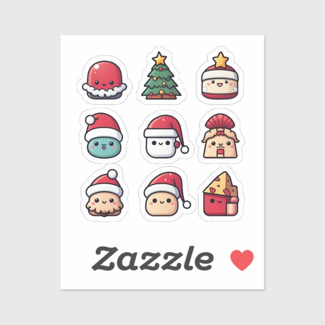 Cute Kawaii Christmas Sticker Pack (Sheet)