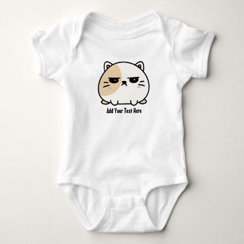 Cute Kawaii Chubby Angry Mochi Cat  Baby Bodysuit