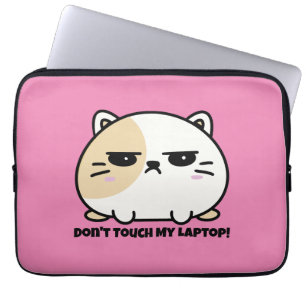 Cute Kawaii Chubby Angry Mochi Cat Laptop Sleeve