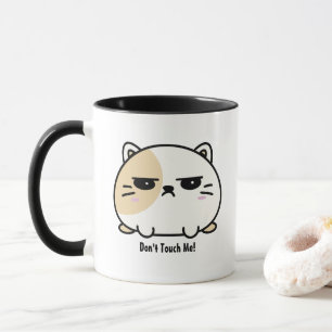 Cute Kawaii Chubby Angry Mochi Cat  Mug